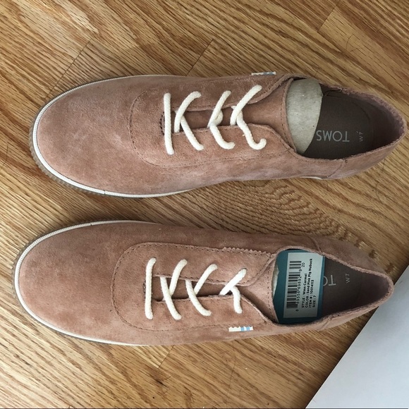 Toms Shoes - TOMS Nubuck Sneakers Pink Pig Caramel Suede Size 7 NEW With Tags
